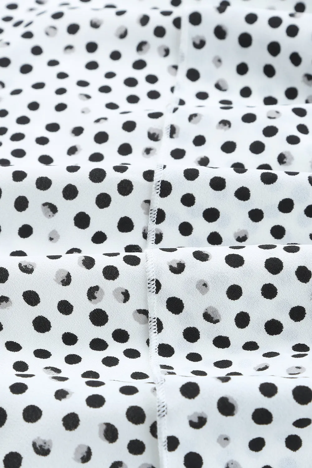 White Polka Dot Ruffle Double Layered Dress