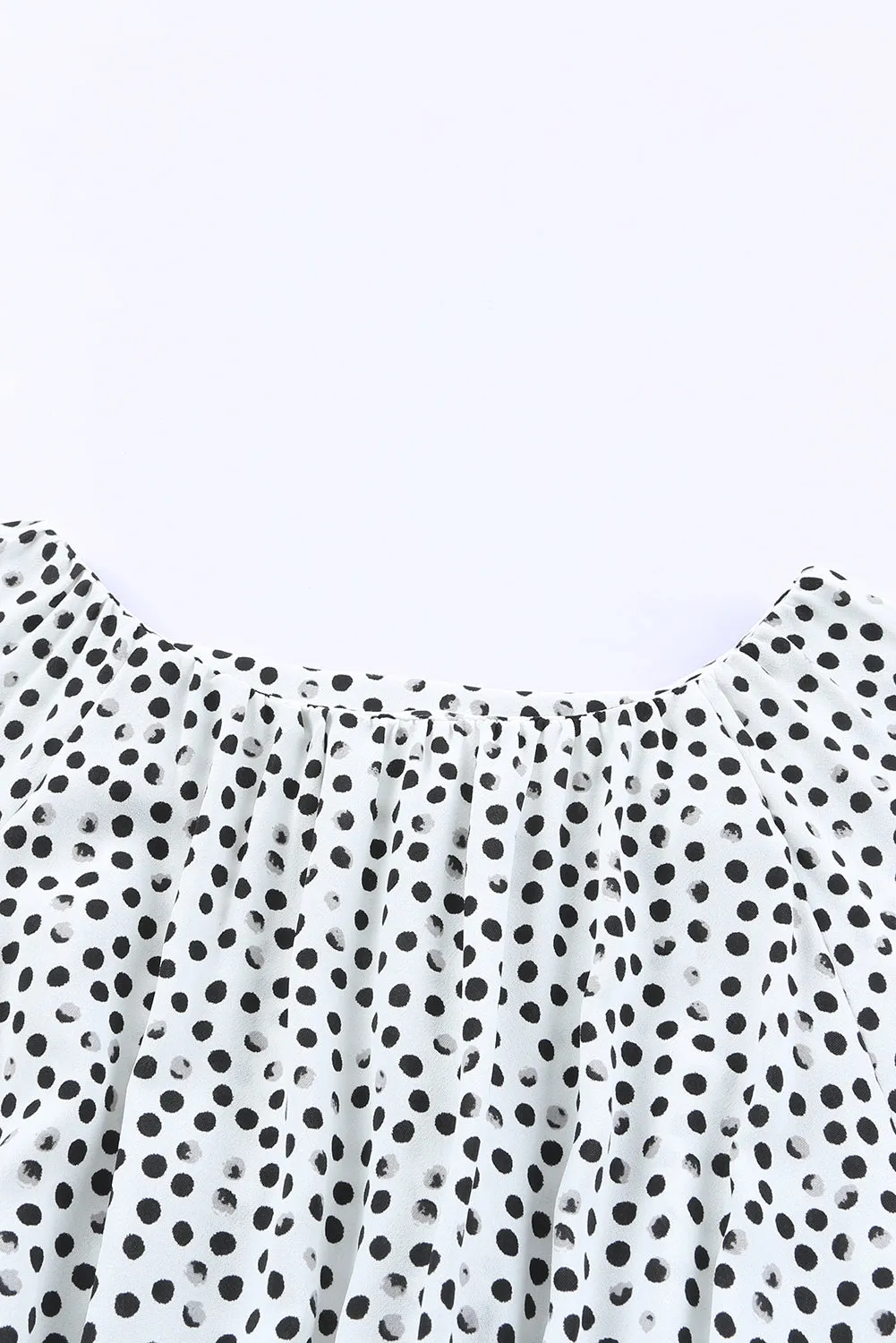 White Polka Dot Ruffle Double Layered Dress
