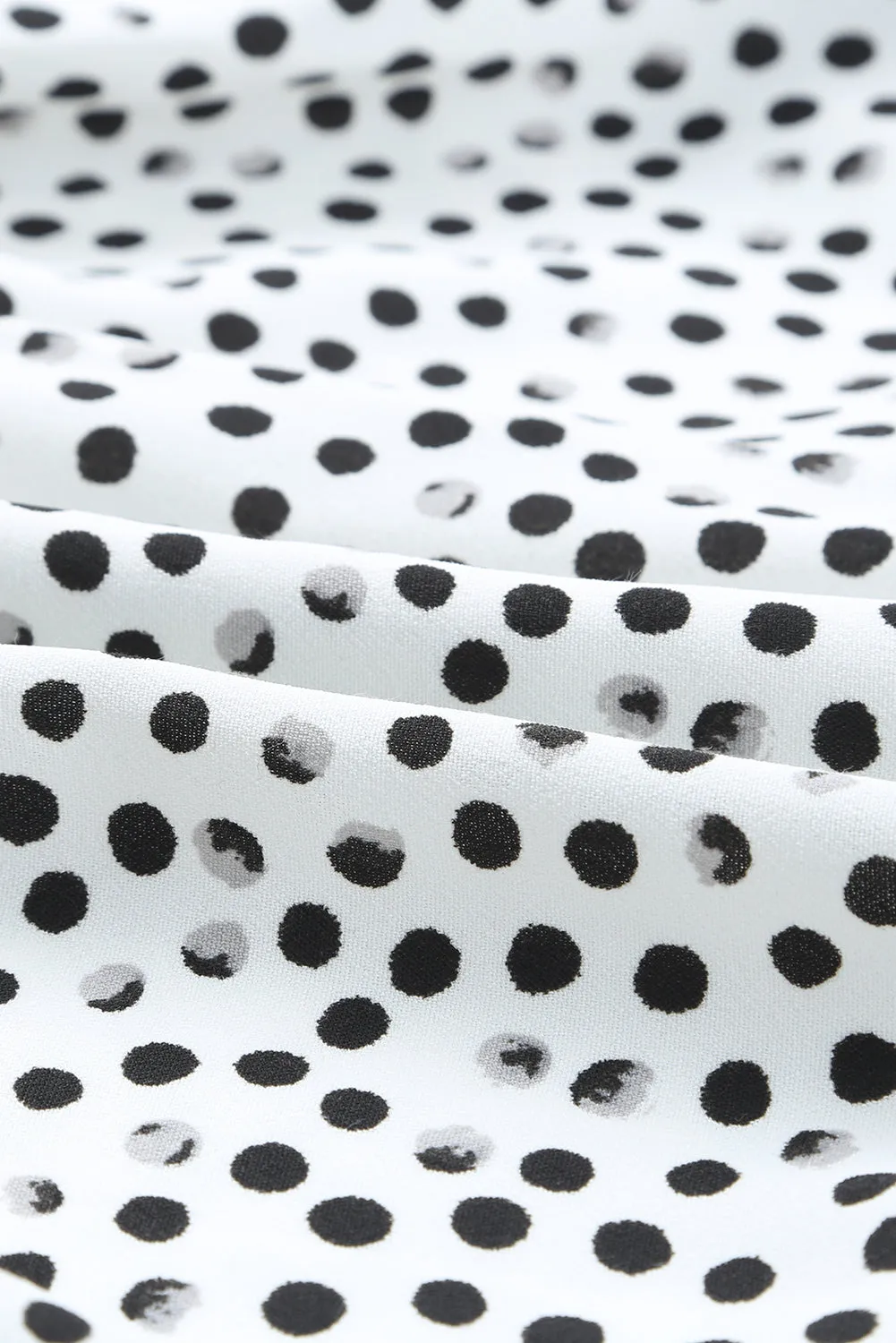 White Polka Dot Ruffle Double Layered Dress