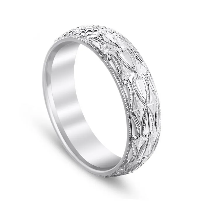 Whitehouse Brothers Vintage Style Milgrain Wedding Band