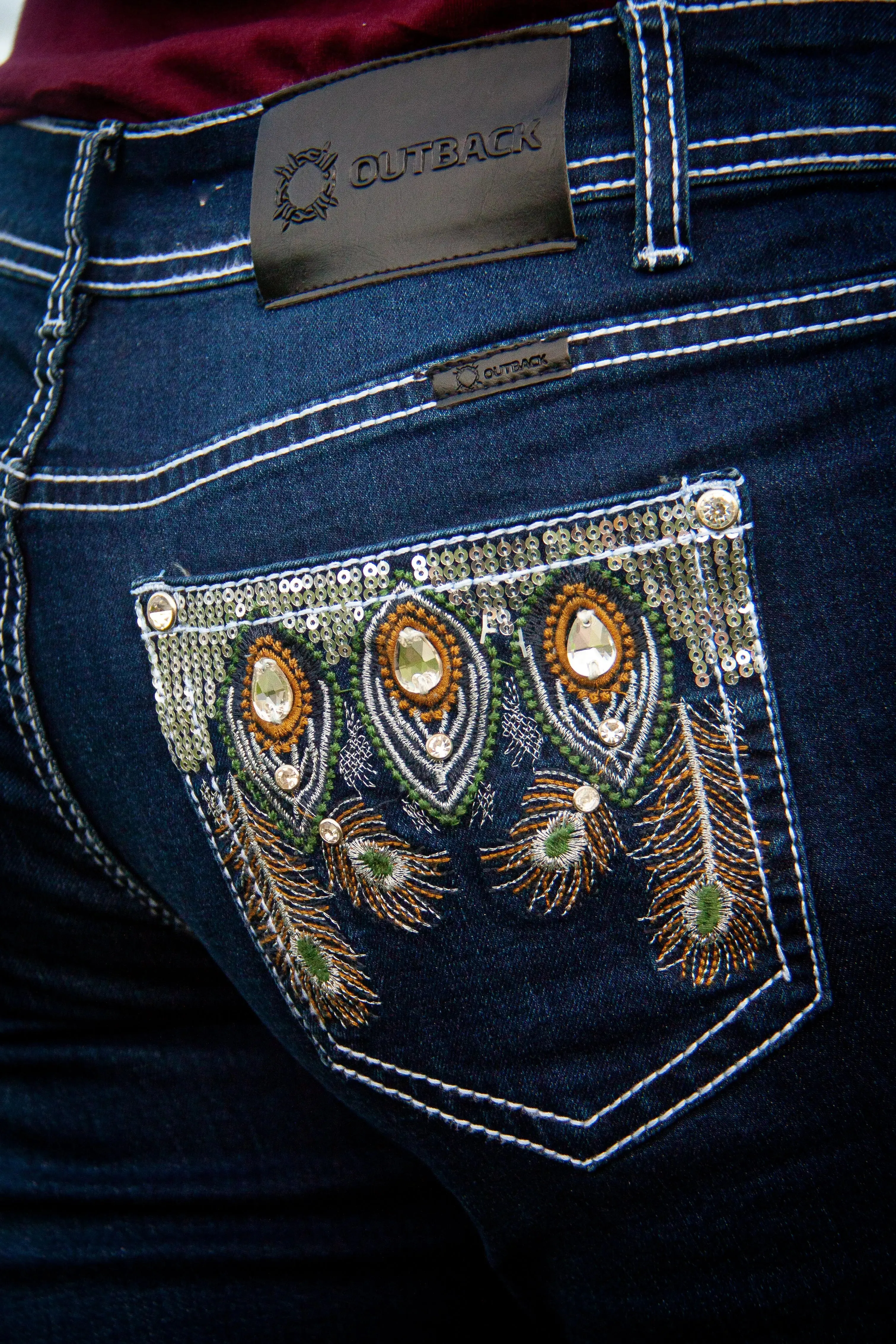 Willow Mid-Rise Boot-Cut Western Jeans
