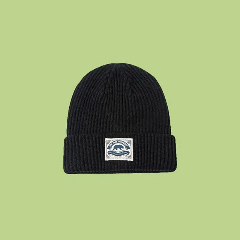 Women Skullies Beanies Ear Protection Knit Hats Printed Black Fashion Streetwear Hip Hop Beanie Caps Autumn Winter Warm Men's Skullid Hats