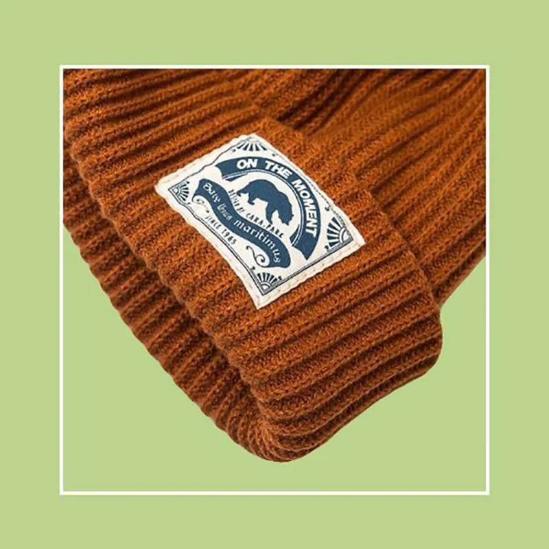 Women Skullies Beanies Ear Protection Knit Hats Printed Black Fashion Streetwear Hip Hop Beanie Caps Autumn Winter Warm Men's Skullid Hats