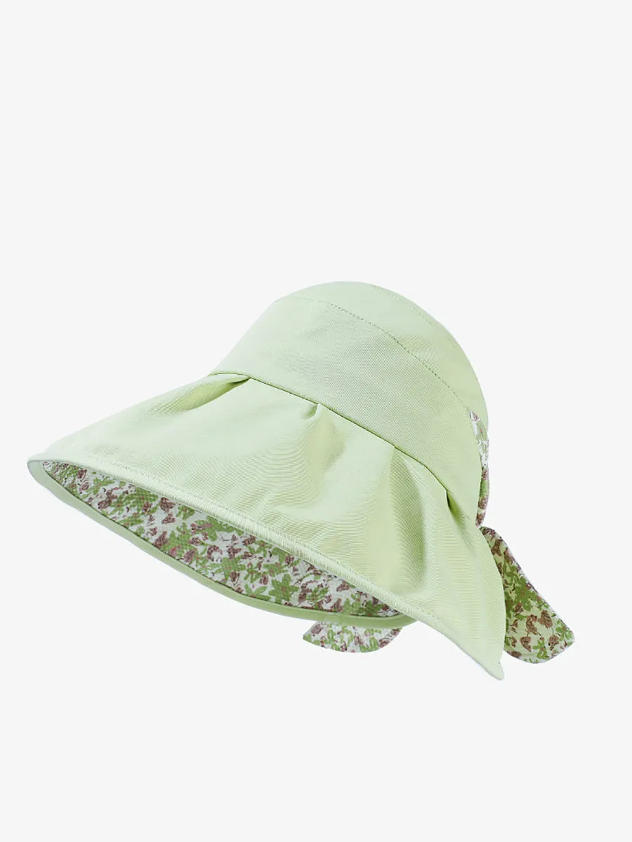 Women Summer Artsy Floral Bowknot Sunproof Hat