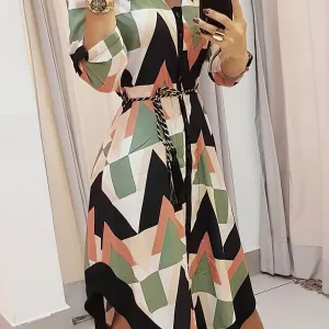 Women's Elegant Summer High Waist Floral Print Maxi Dress