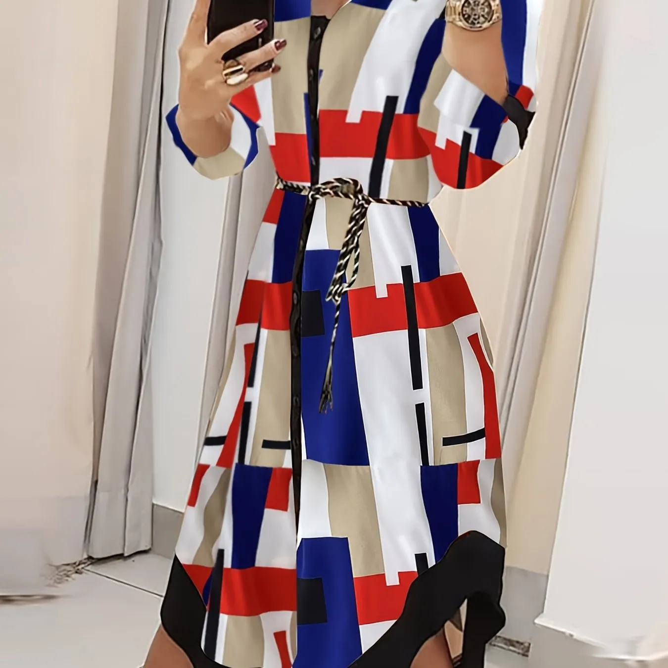 Women's Elegant Summer High Waist Floral Print Maxi Dress