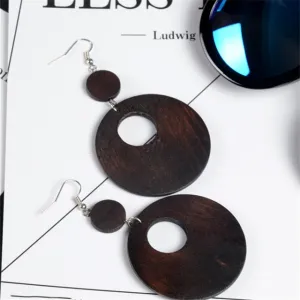 Wooden Round Earrings