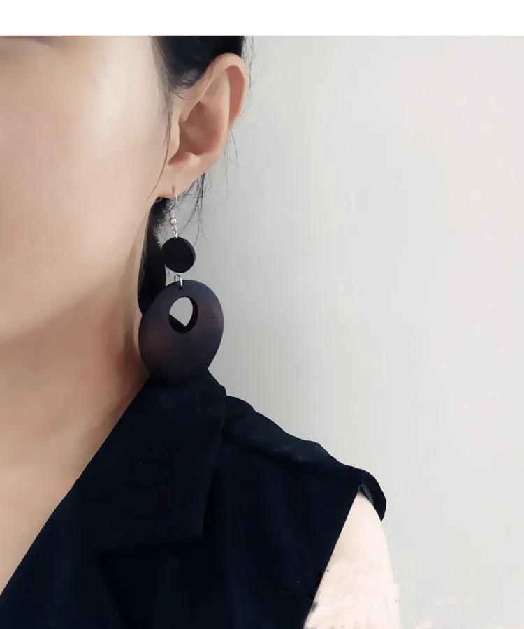 Wooden Round Earrings
