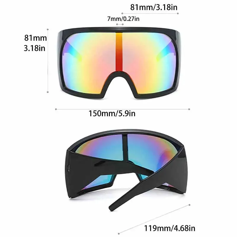 Y2K Big Frame Oversized Wrap Sunglasses for Women